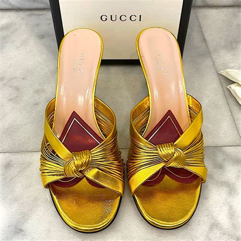 gucci crawford sandal gold|Gucci Crawford Metallic Leather Sandal In Gold .